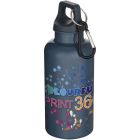 Oregon 400 ml solid colour RCS recycled plastic water bottle with carabiner