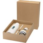 Illuminate 650 ml RCS recycled double wall stainless steel water bottle with 3-piece lid set