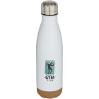 Cove 500 ml double wall vacuum insulated stainless steel water bottle with cork details