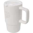 Carter 450 ml ceramic mug with plastic lid