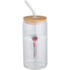 Mirage 500 ml single-walled borosilicate glass jar with bamboo lid