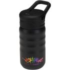 Knox 350 ml RCS recycled double wall stainless steel sport bottle with flip straw