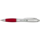 Nash RCS recycled plastic ballpoint pen with silver barrel and coloured grip (black ink)
