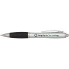 Nash RCS recycled plastic ballpoint pen with silver barrel and coloured grip (black ink)