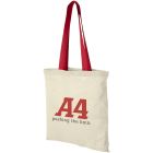 Nevada 100 g/m² cotton tote bag coloured handles 7L