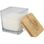 Ambra square glass candle with bamboo lid