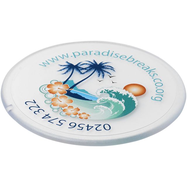 Renzo round plastic coaster