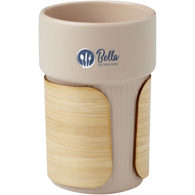 Fika 340 ml tumbler with bamboo sleeve