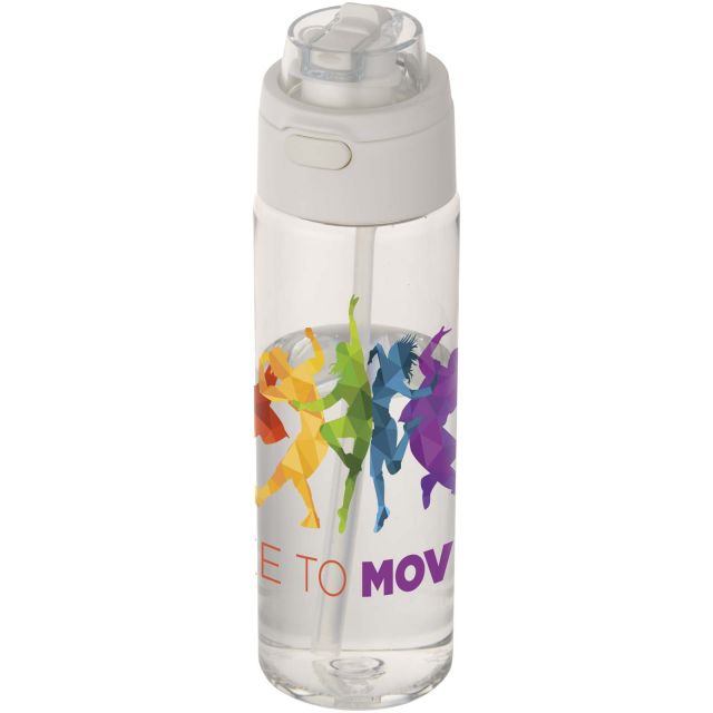 Theron 700 ml RCS recycled plastic water bottle with dual function lid and flip straw