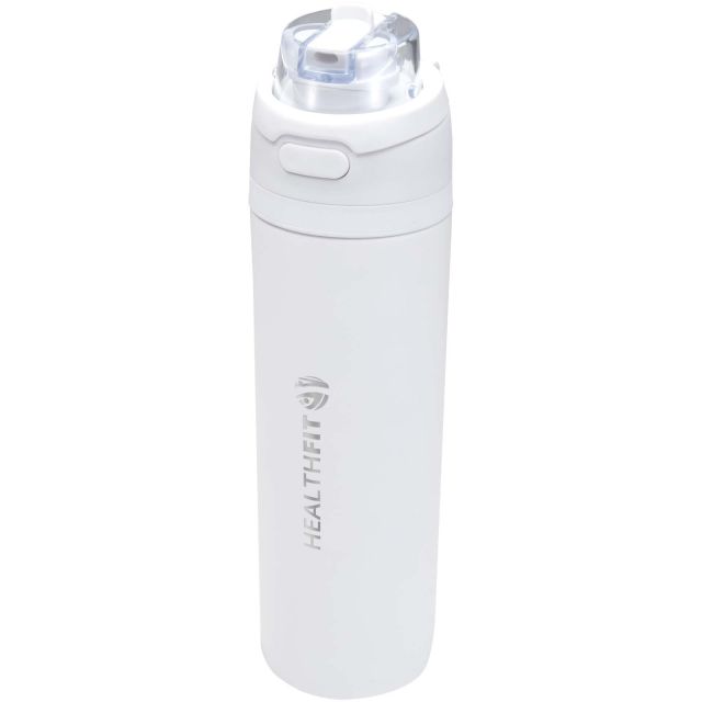 Theron 800 ml RCS recycled single wall stainless steel water bottle with dual function lid