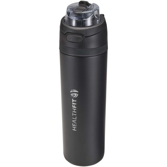 Theron 800 ml RCS recycled single wall stainless steel water bottle with dual function lid