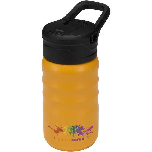 Knox 350 ml RCS recycled double wall stainless steel sport bottle with flip straw