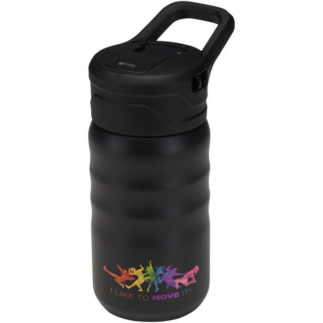 Knox 350 ml RCS recycled double wall stainless steel sport bottle with flip straw