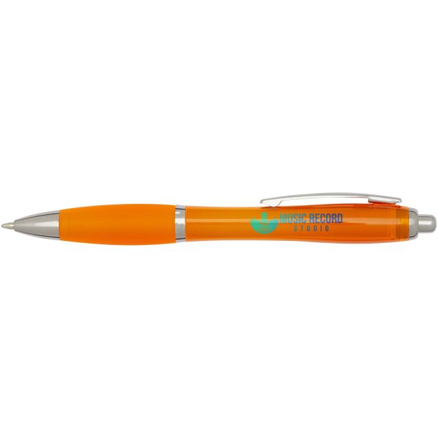 Nash RCS recycled plastic ballpoint pen with coloured barrel and grip (black ink)