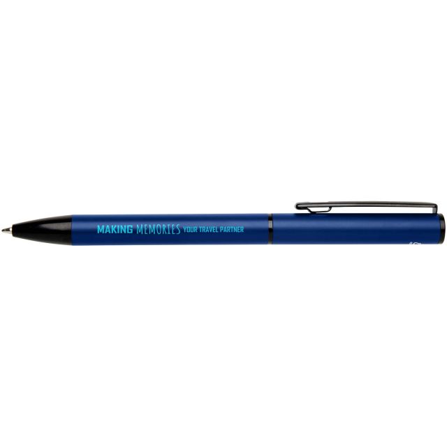 Verton recycled aluminium twist ballpoint pen with sleeve (blue ink)
