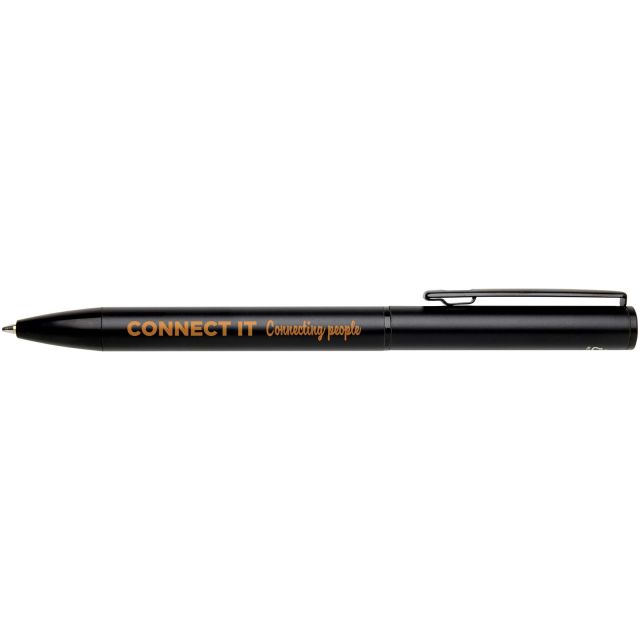 Verton recycled aluminium twist ballpoint pen with sleeve (blue ink)