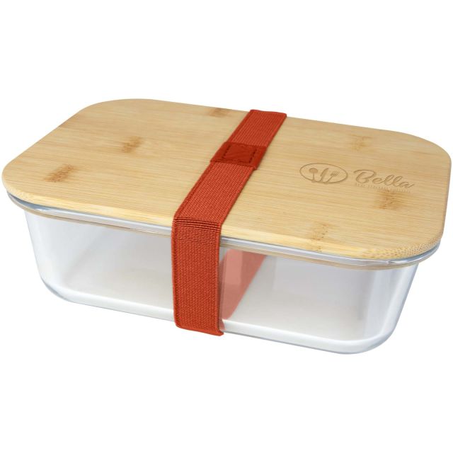 Roby 1000 ml glass lunch box with bamboo lid