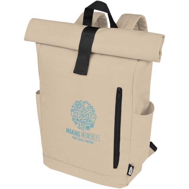 Byron 15.6" GRS RPET roll-top backpack 18L