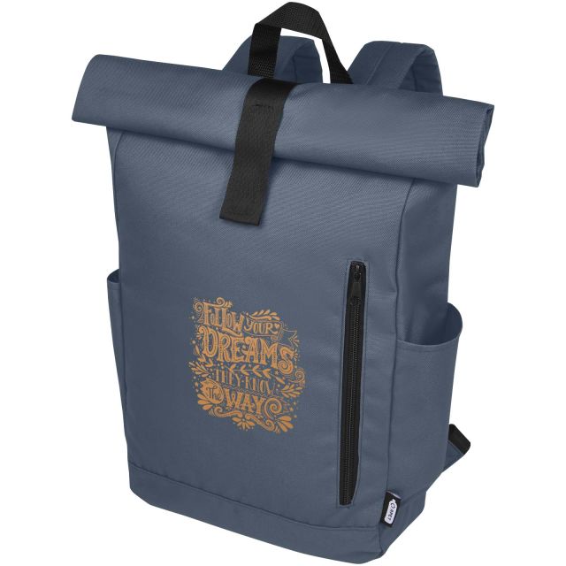 Byron 15.6" GRS RPET roll-top backpack 18L