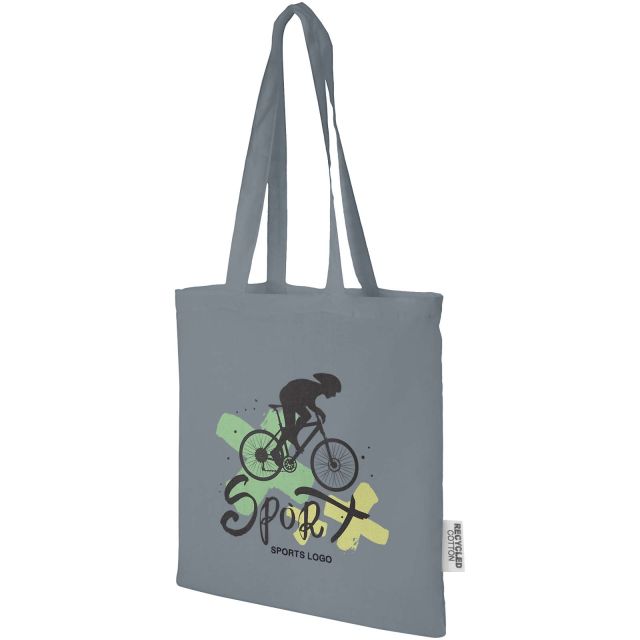 Madras 140 g/m2 GRS recycled cotton tote bag 7L