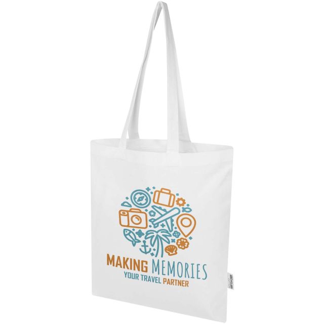 Madras Blend 140 g/m² GRS recycled cotton tote bag 7L