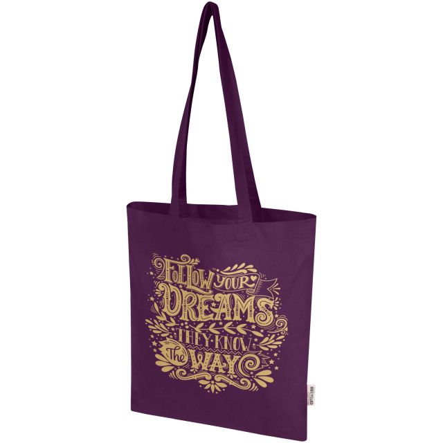 Madras Blend 140 g/m² GRS recycled cotton tote bag 7L