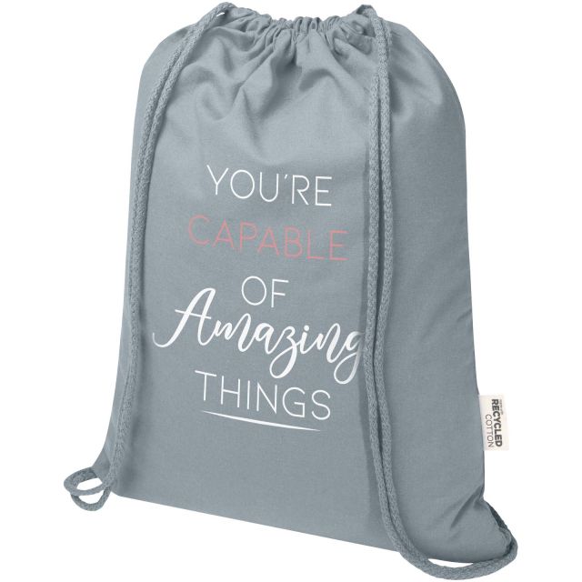 Oregon Blend 140 g/m² GRS recycled drawstring bag 5L