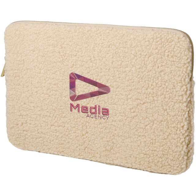 Bear 13\" GRS recycled sherpa laptop sleeve 2L