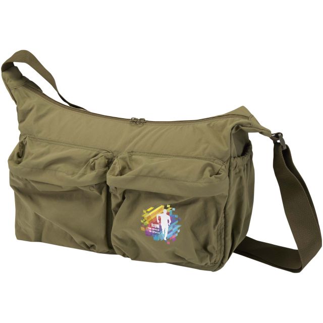 Calli 13" GRS recycled nylon laptop messenger bag