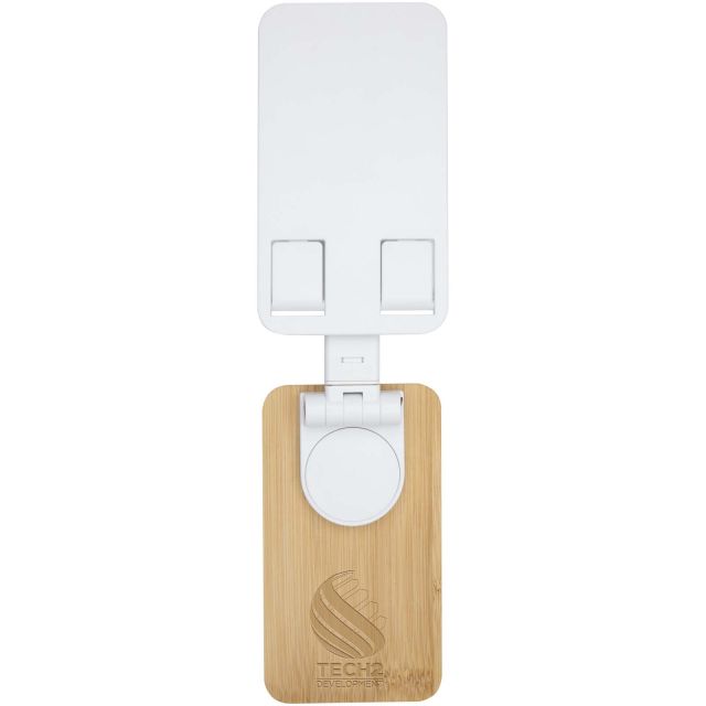 Alfirk recycled plastic foldeable desk phone stand with bamboo details