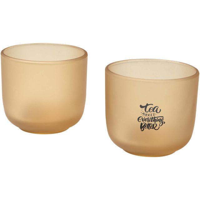 Male 200 ml glass cups with matt finish - set of 2