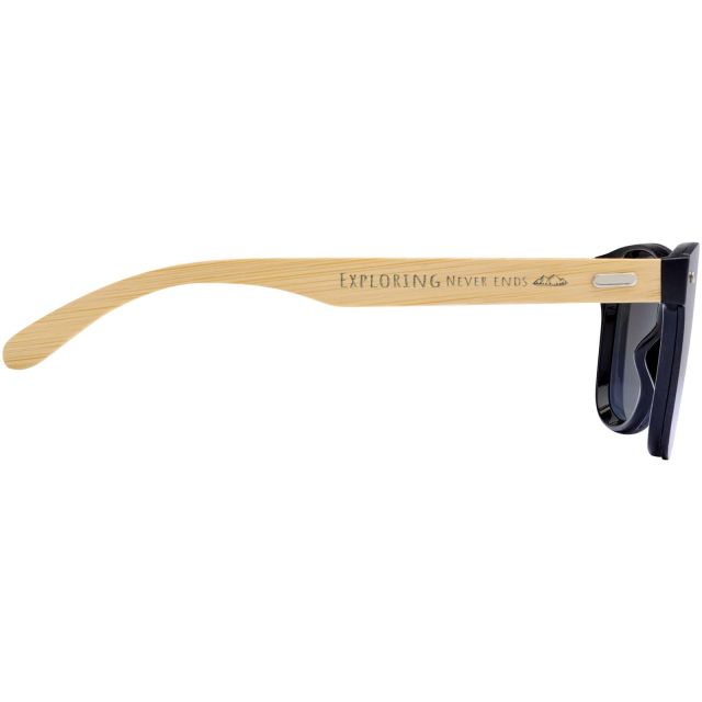Tan sunglasses with bamboo temples