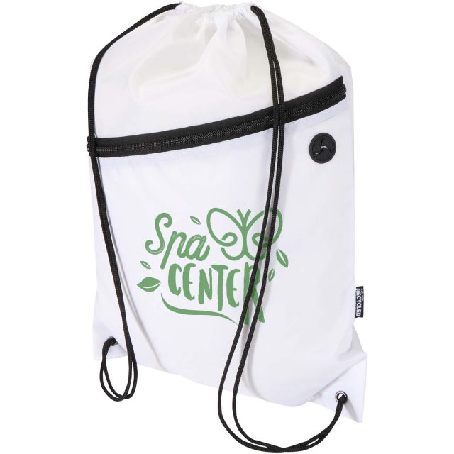 Oriole RPET drawstring bag with zipped front pocket 5L