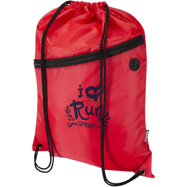 Oriole RPET drawstring bag with zipped front pocket 5L