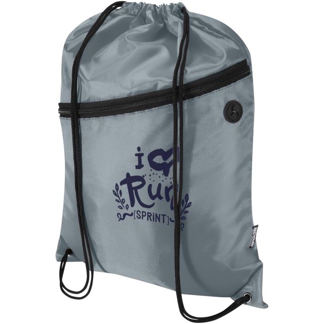 Oriole RPET drawstring bag with zipped front pocket 5L