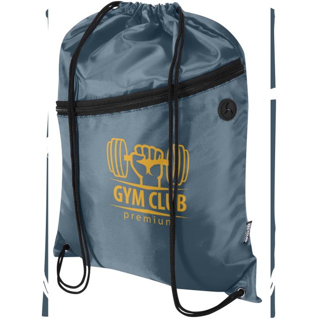 Oriole RPET drawstring bag with zipped front pocket 5L