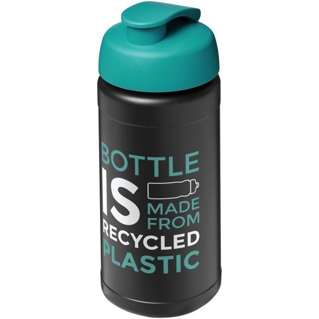 Baseline 500 ml recycled sport bottle with flip lid