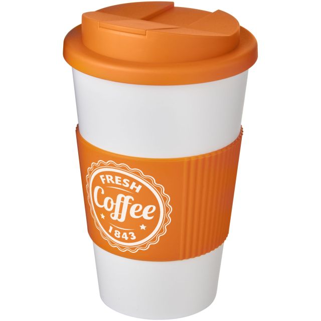 Americano® 350 ml tumbler with grip & spill-proof lid